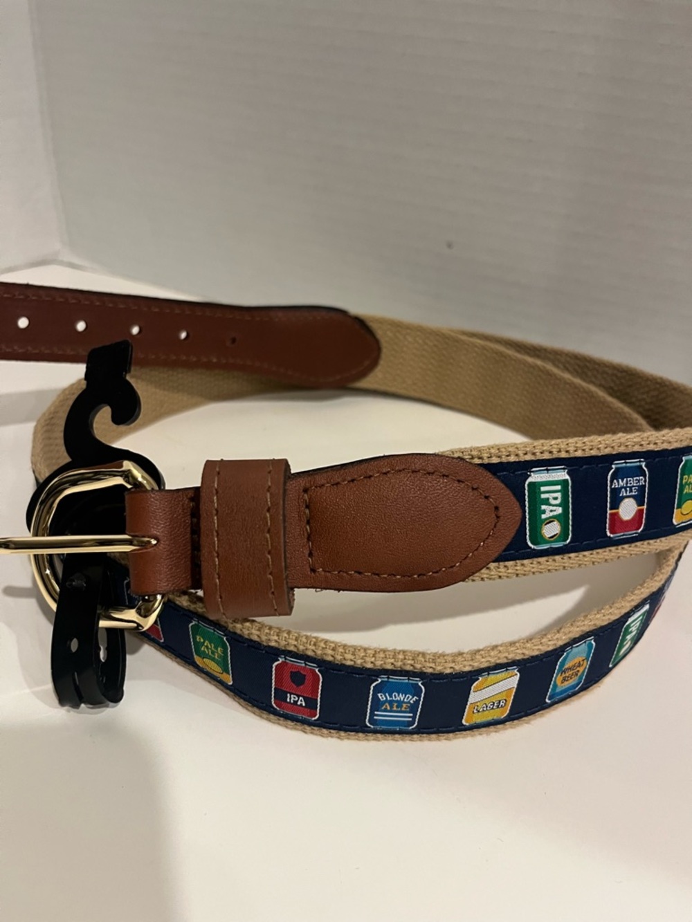 NWT ZEP PRO MEN'S BEER CANS WOVEN BLUE RIBBON BELT- SIZE 42